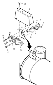 Chute Rotation Motor Diagram and Parts List for C950-52313-1 2004 Briggs and Stratton Snow Blower